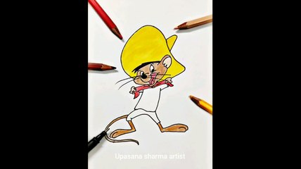 Day 28 _ draw daily art _ The Looney tunes cartoon character Speedy Gonzales drawing _ kids art