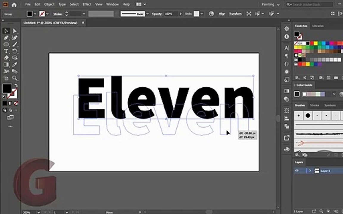 eleven logo in adobe illustrator