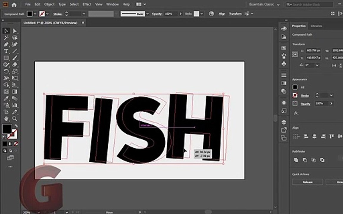 FISH logo in adobe illustrator