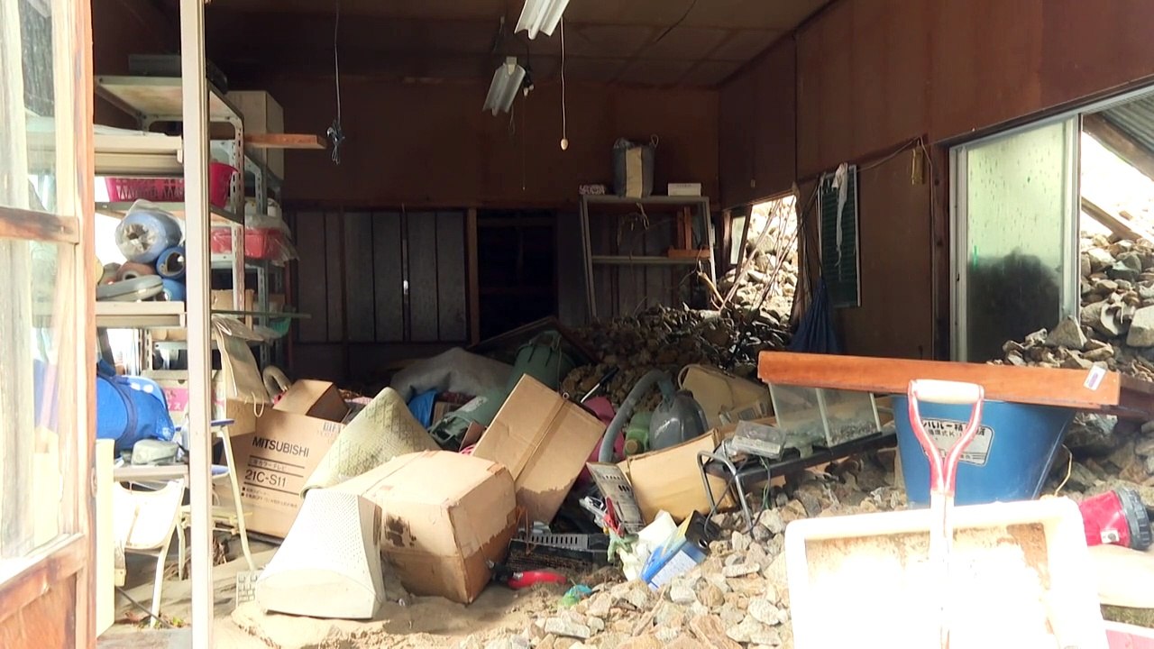 Bild der Zerstörung in japanischen Überschwemmungsgebieten