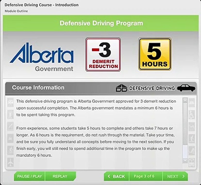 Defensive Driving 3 Demerit Reduction Online Course Demo