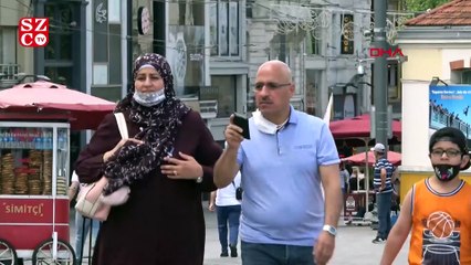 Taksim'de maskeler çeneye düştü