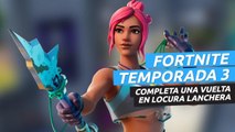 Completa la prueba contrarreloj en lancha en Locura Lanchera - desafío Fortnite semana 8 temporada 3