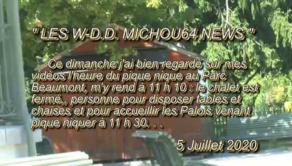 MICHOU64 W-D.D. SCÉNARISTE - 5 JUILLET 2020 - PAU - COUP D'ÉPÉE DANS L'EAU POUR PIQUE NIQUER AU PARC BEAUMONT BECAUSE