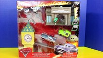 Disney Pixar Cars 2 London Playset With Lightning McQueen Mater Finn Mcmissile Lemons