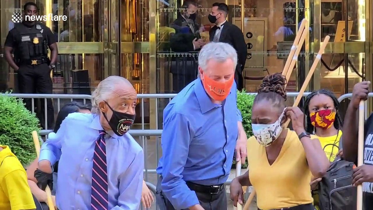 Massive Black Lives Matter street mural painted directly in front of Trump Tower in NYC