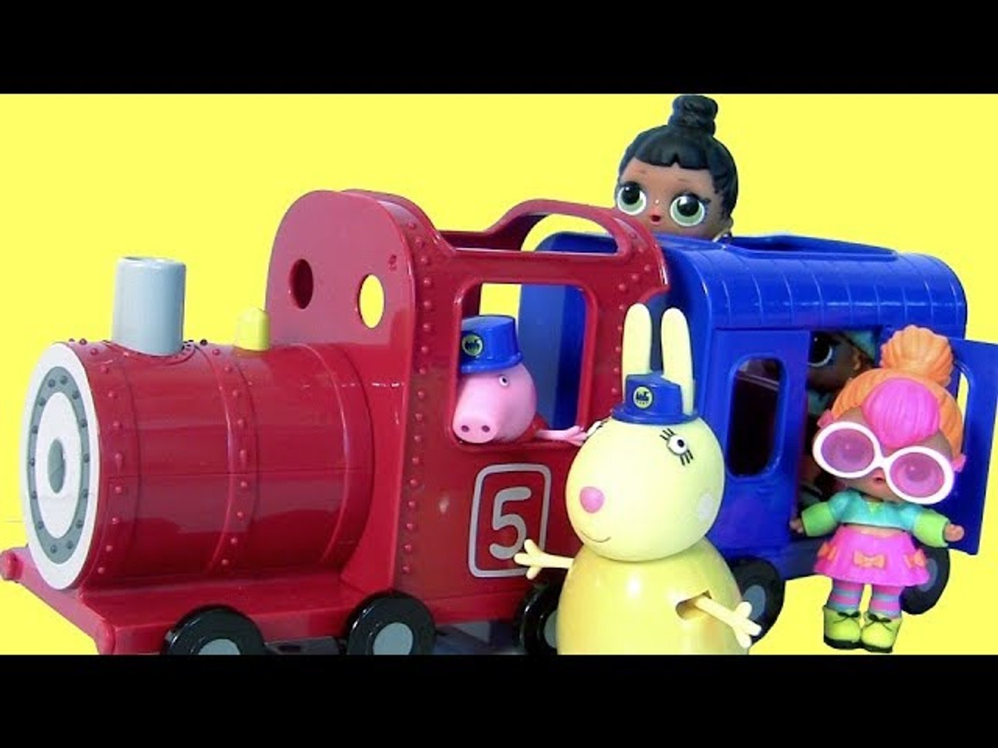 miss rabbit train and carriage