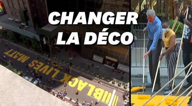À New York, le slogan Black Lives Matter peint devant la tour Trump