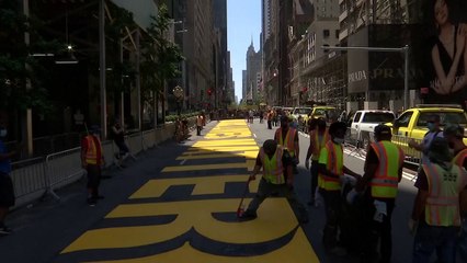 LIVE: Black Lives Matter slogan is painted in front of Trump Tower