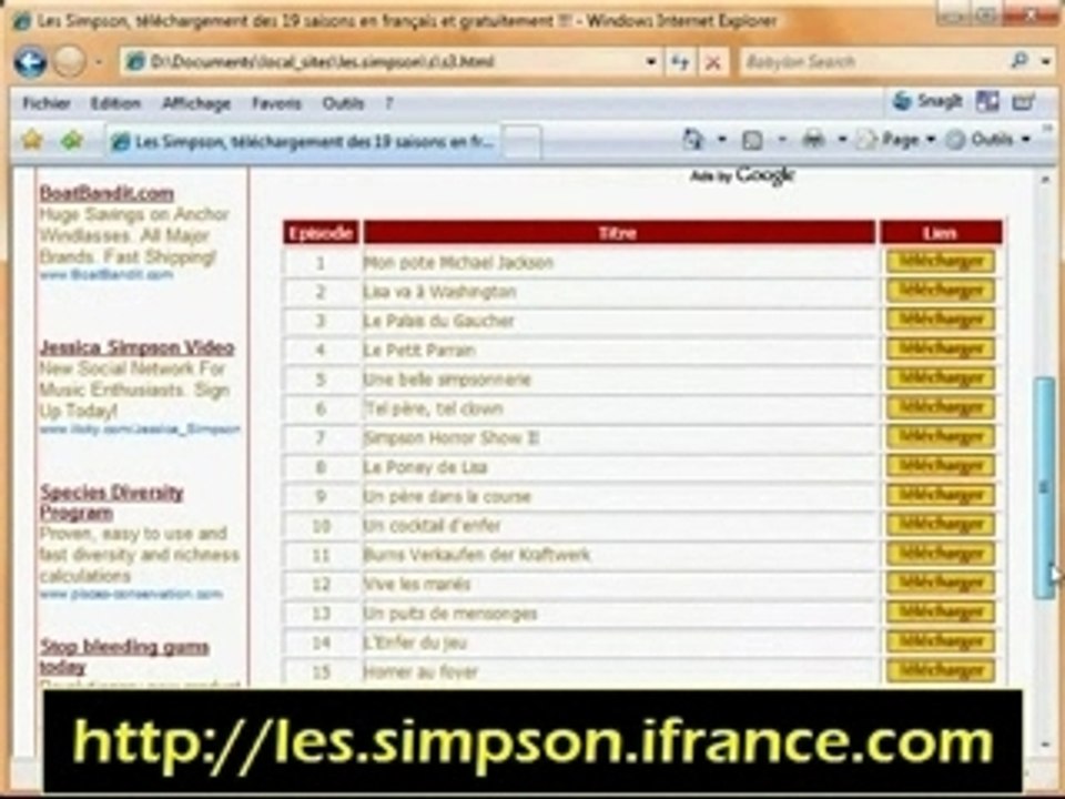Télécharger "les Simpson" en français