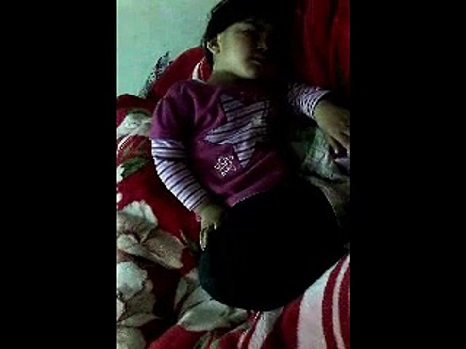 Sleeping cute baby girl  After Playing