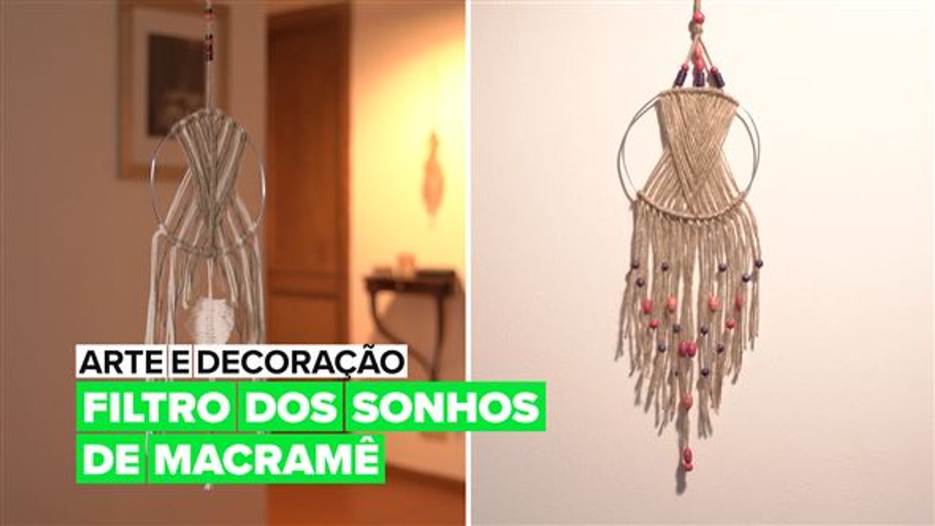 Arte e decoração: Filtro dos sonhos de macramê