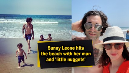 Sunny Leone hits the beach with her man and 'little nuggets'