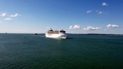 Portsmouth welcomes biggest ship ever into city's harbour - Video by Mark Cox