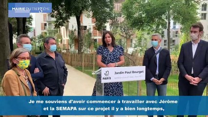 DISCOURS D'ANNE HIDALGO, MAIRE DE PARIS - OUVERTURE DU JARDIN PAUL BOURGET - 4 JUILLET 2020