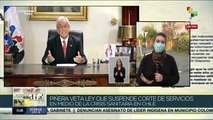 Chile: Piñera veta ley que suspende corte de servicios en pandemia
