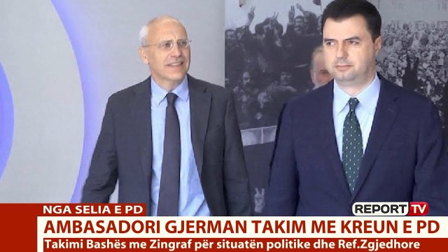 Report TV - Reforma Zgjedhore/ Ambasadori i Gjermanisë Zingfar i shkon në zyrë Bashës