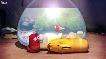 watch the cartoon video of mike and turbo playing with the fish