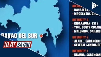 5.2 magnitude na lindol, tumama sa Davao del Sur