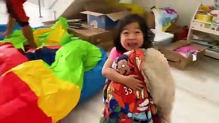 Giant Inflatable Playhouse Inside our House with Ryan's Family!!!!