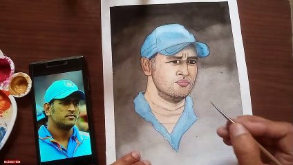 MS dhoni watercolour painting / part-2
