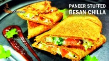 Tips and Tricks to make Paneer Stuffed Besan Chilla || 10 minutes Recipe || Healthy Indian Breakfast