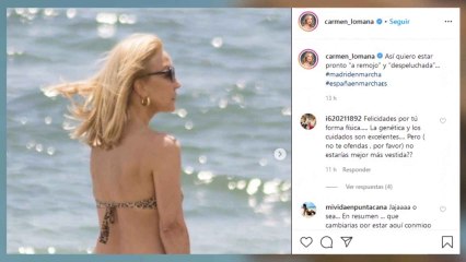 Carmen Lomana, objeto de críticas por pasear sin mascarilla