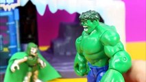 Incredible Hulk saves Radiator Springs Mater Lightning McQueen from imaginext Joker and Mr. Freeze