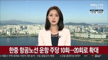 한중 항공노선 운항 주당 10회→20회로 확대