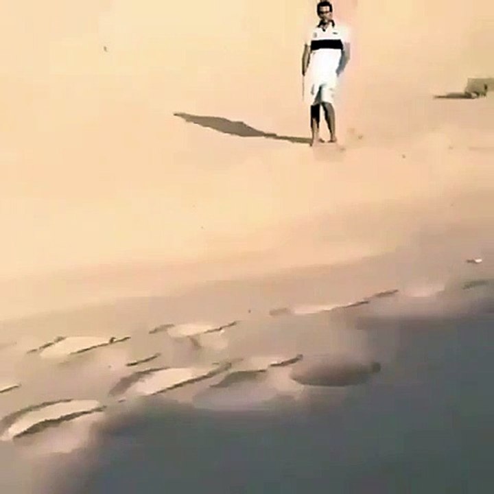 leopard attacks small kid in desert