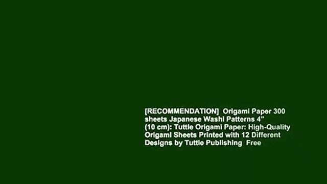 [RECOMMENDATION] Origami Paper 300 sheets Japanese Washi Patterns 4 (10 cm):