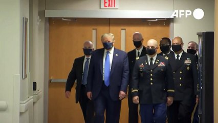 دونالد ترامب يضع كمامة للمرة الاولى علنا