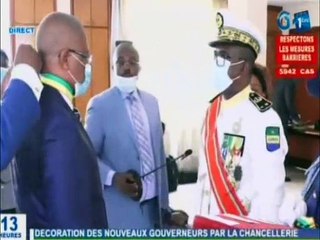RTG / Décoration et installation des nouveaux gouverneurs par la chancellererie à Libreville