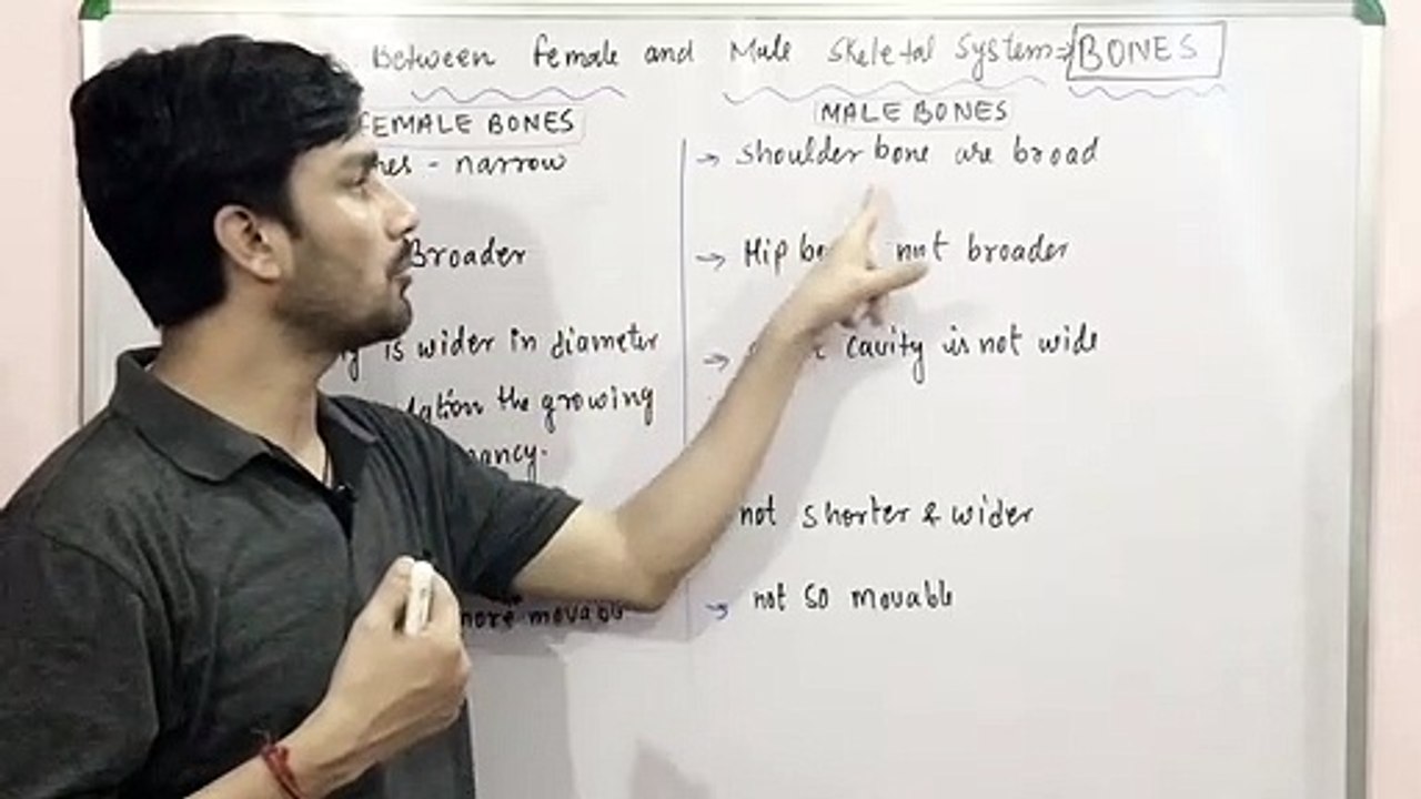 LOCOMOTION & MOVEMENT CHAPTER:PART-15 Difference between Female & Male Bones CBSE/NEET/ Class11th