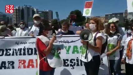 Ya Kanal Ya İstanbul' yürüyüşü düzenlendi: "Pandemide biz yaşam onlar rant peşinde