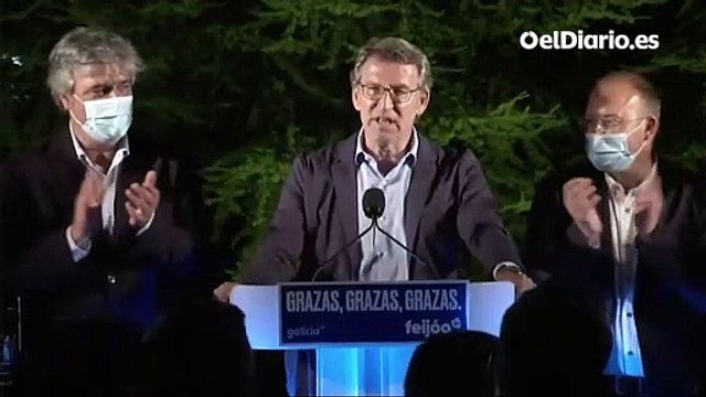 Feijóo celebra la mayoría absoluta en Galicia