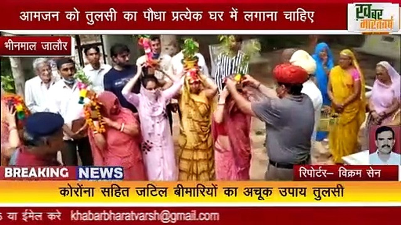 भीनमाल  : भीनमाल मे तुलसी रोपण महा अभियान का किया आयोजन