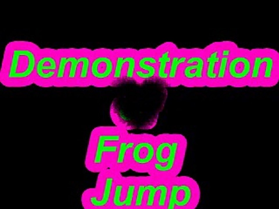 Boy demonstrating frog jump and enjoying nice