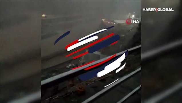 Yusufeli Barajı şantiyesinde sel ve heyelan böyle görüntülendi