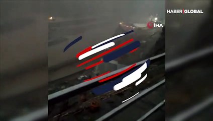 Yusufeli Barajı şantiyesinde sel ve heyelan böyle görüntülendi