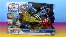 Marvel Super Hero Adventures PlaySkool Heroes Rescue Jet IronMan  & Wolverine Bane takes Spongebob