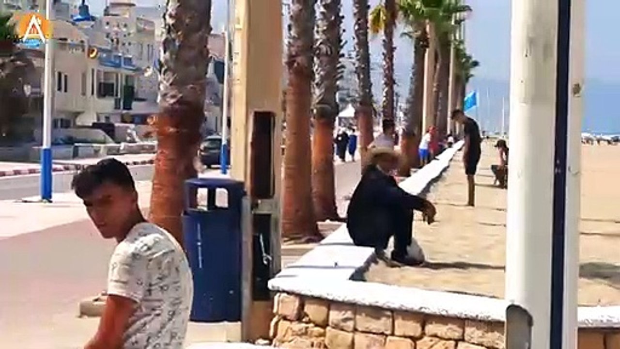 شوف بحر مدينة مرتيل أفضل شاطئ في المغرب - تبحيرة ف كابونيكرو Martil الرأس الاسود تطوان المغرب.