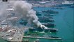 Les images spectaculaires de l'énorme explosion qui a fait au moins 21 blessés cette nuit à bord d’un navire militaire américain dans une base navale de Californie