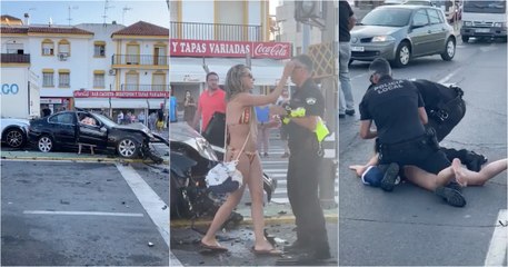 Mulher sofre acidente e começa a dançar em frente à polícia