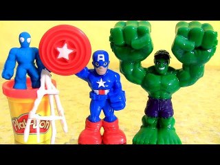 Download Video: Play-Doh Marvel Hero Tools The Hulk Captain America Spider-Man and Iron Man