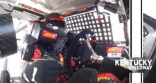 Ryan Blaney drives one-handed at Kentucky