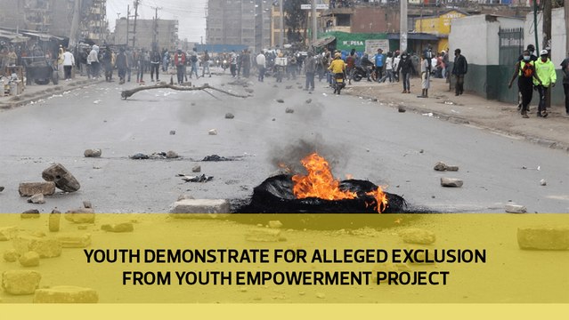 Youth demonstate for alleged exclusion from the Youth Empowerment Project