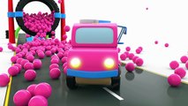 Learn Colors with Street Vehicles Jumping through Color Balls Loop