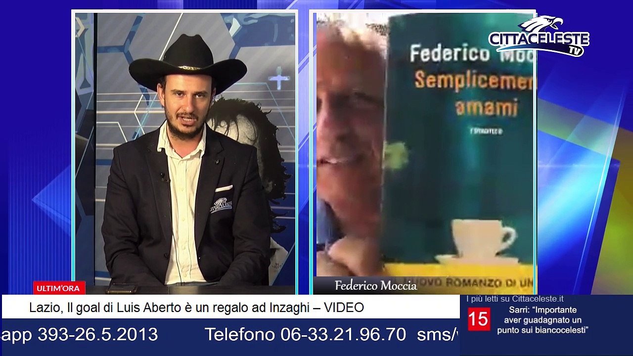 Federico Moccia a CITTACELESTE TV: "La Lazio è il mio libro preferito"