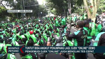 Ojol Bandung Demo Tuntut Bisa Angkut Penumpang Lagi